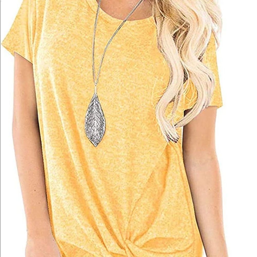 Womens Long/Short Sleeve T Shirt Tie Front‎ Comfy Tee